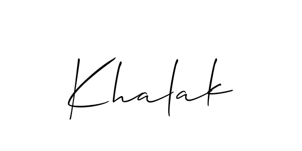 Also we have Khalak name is the best signature style. Create professional handwritten signature collection using Allison_Script autograph style. Khalak signature style 2 images and pictures png