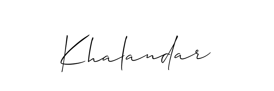 The best way (Allison_Script) to make a short signature is to pick only two or three words in your name. The name Khalandar include a total of six letters. For converting this name. Khalandar signature style 2 images and pictures png