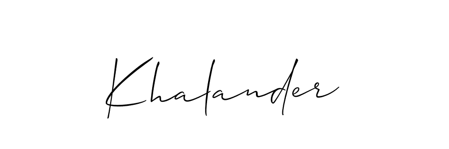 Khalander stylish signature style. Best Handwritten Sign (Allison_Script) for my name. Handwritten Signature Collection Ideas for my name Khalander. Khalander signature style 2 images and pictures png