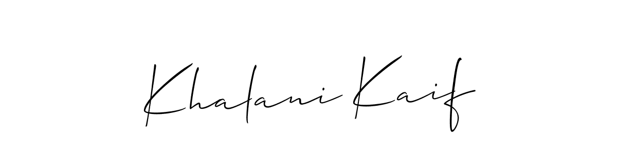 Make a short Khalani Kaif signature style. Manage your documents anywhere anytime using Allison_Script. Create and add eSignatures, submit forms, share and send files easily. Khalani Kaif signature style 2 images and pictures png