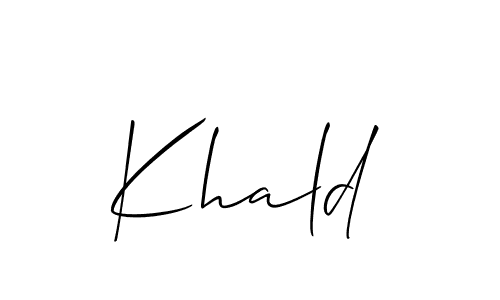 Make a beautiful signature design for name Khald. With this signature (Allison_Script) style, you can create a handwritten signature for free. Khald signature style 2 images and pictures png