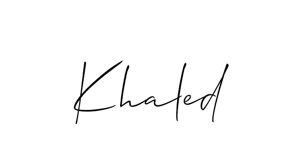 You should practise on your own different ways (Allison_Script) to write your name (Khaled) in signature. don't let someone else do it for you. Khaled signature style 2 images and pictures png