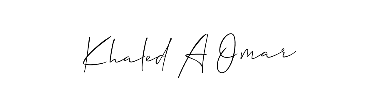 if you are searching for the best signature style for your name Khaled A Omar. so please give up your signature search. here we have designed multiple signature styles  using Allison_Script. Khaled A Omar signature style 2 images and pictures png