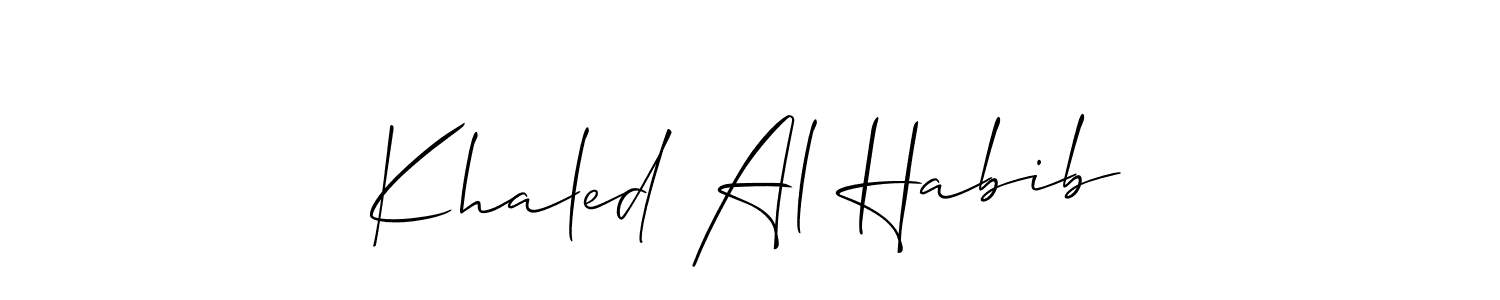 Make a beautiful signature design for name Khaled Al Habib. With this signature (Allison_Script) style, you can create a handwritten signature for free. Khaled Al Habib signature style 2 images and pictures png