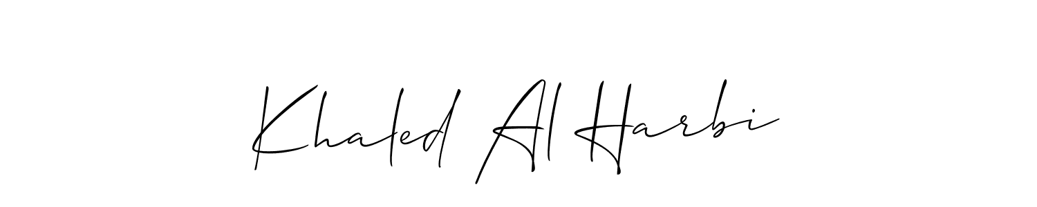 The best way (Allison_Script) to make a short signature is to pick only two or three words in your name. The name Khaled Al Harbi include a total of six letters. For converting this name. Khaled Al Harbi signature style 2 images and pictures png