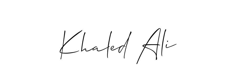 The best way (Allison_Script) to make a short signature is to pick only two or three words in your name. The name Khaled Ali include a total of six letters. For converting this name. Khaled Ali signature style 2 images and pictures png