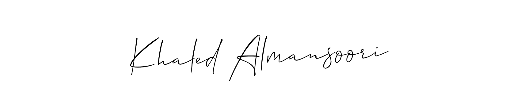 How to make Khaled Almansoori signature? Allison_Script is a professional autograph style. Create handwritten signature for Khaled Almansoori name. Khaled Almansoori signature style 2 images and pictures png