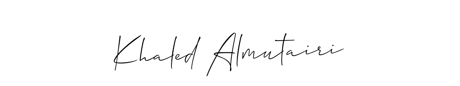 Allison_Script is a professional signature style that is perfect for those who want to add a touch of class to their signature. It is also a great choice for those who want to make their signature more unique. Get Khaled Almutairi name to fancy signature for free. Khaled Almutairi signature style 2 images and pictures png