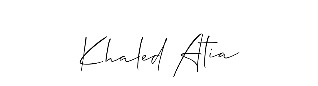 if you are searching for the best signature style for your name Khaled Atia. so please give up your signature search. here we have designed multiple signature styles  using Allison_Script. Khaled Atia signature style 2 images and pictures png