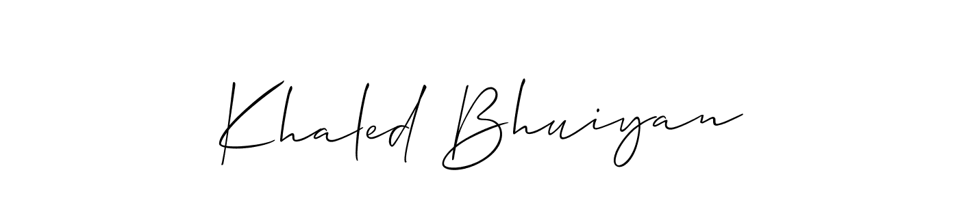 Use a signature maker to create a handwritten signature online. With this signature software, you can design (Allison_Script) your own signature for name Khaled Bhuiyan. Khaled Bhuiyan signature style 2 images and pictures png