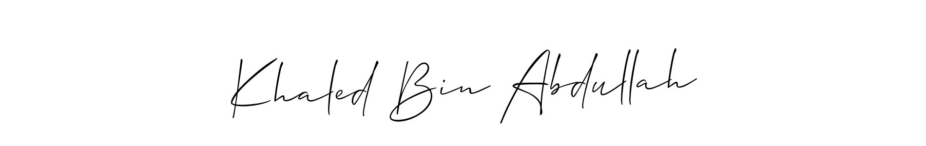 How to make Khaled Bin Abdullah name signature. Use Allison_Script style for creating short signs online. This is the latest handwritten sign. Khaled Bin Abdullah signature style 2 images and pictures png
