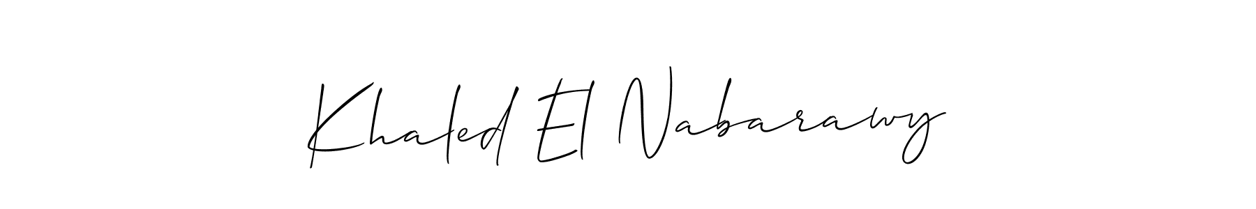 Make a beautiful signature design for name Khaled El Nabarawy. With this signature (Allison_Script) style, you can create a handwritten signature for free. Khaled El Nabarawy signature style 2 images and pictures png