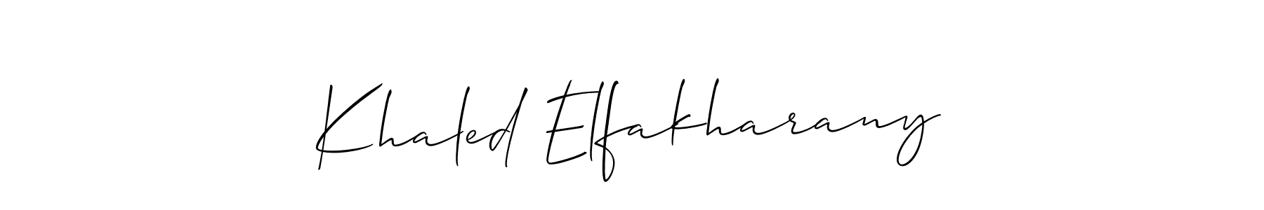 if you are searching for the best signature style for your name Khaled Elfakharany. so please give up your signature search. here we have designed multiple signature styles  using Allison_Script. Khaled Elfakharany signature style 2 images and pictures png