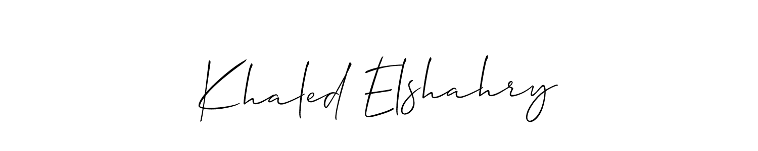 You should practise on your own different ways (Allison_Script) to write your name (Khaled Elshahry) in signature. don't let someone else do it for you. Khaled Elshahry signature style 2 images and pictures png
