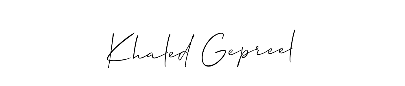 Here are the top 10 professional signature styles for the name Khaled Gepreel. These are the best autograph styles you can use for your name. Khaled Gepreel signature style 2 images and pictures png