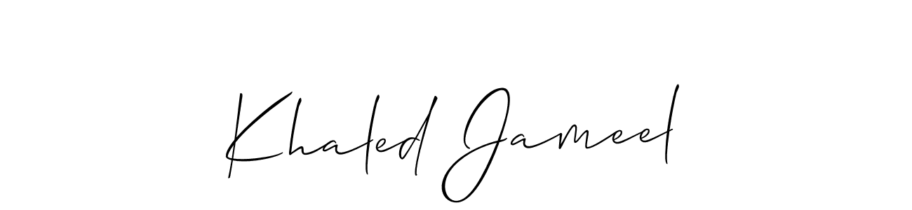 Create a beautiful signature design for name Khaled Jameel. With this signature (Allison_Script) fonts, you can make a handwritten signature for free. Khaled Jameel signature style 2 images and pictures png