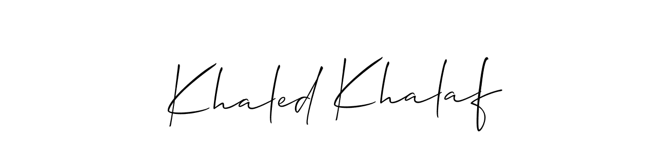 Also we have Khaled Khalaf name is the best signature style. Create professional handwritten signature collection using Allison_Script autograph style. Khaled Khalaf signature style 2 images and pictures png