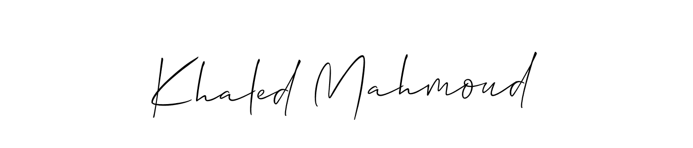 How to Draw Khaled Mahmoud signature style? Allison_Script is a latest design signature styles for name Khaled Mahmoud. Khaled Mahmoud signature style 2 images and pictures png