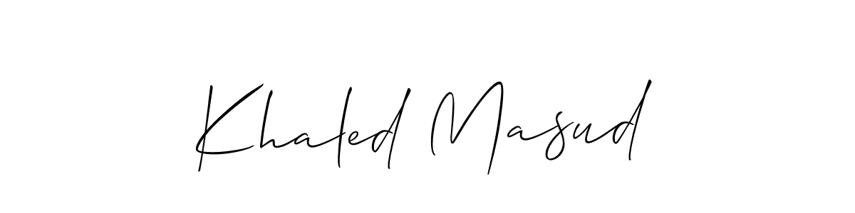 You should practise on your own different ways (Allison_Script) to write your name (Khaled Masud) in signature. don't let someone else do it for you. Khaled Masud signature style 2 images and pictures png