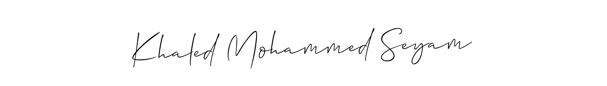 See photos of Khaled Mohammed Seyam official signature by Spectra . Check more albums & portfolios. Read reviews & check more about Allison_Script font. Khaled Mohammed Seyam signature style 2 images and pictures png