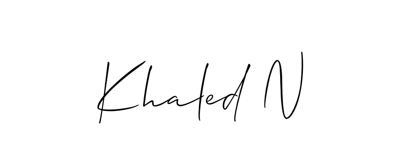 Similarly Allison_Script is the best handwritten signature design. Signature creator online .You can use it as an online autograph creator for name Khaled N. Khaled N signature style 2 images and pictures png