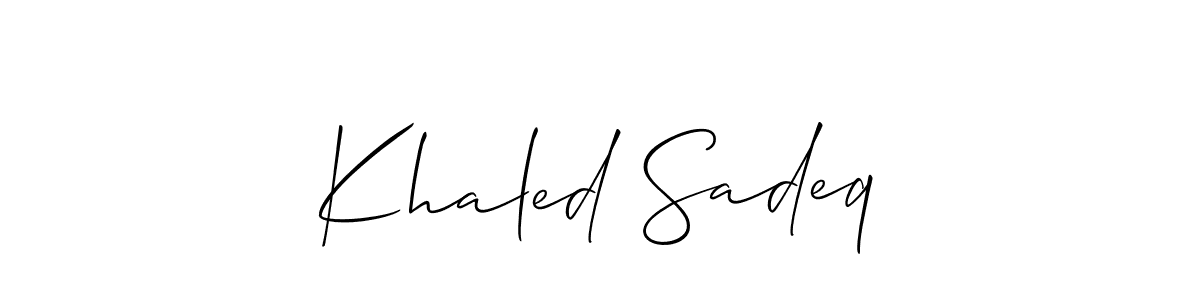 How to Draw Khaled Sadeq signature style? Allison_Script is a latest design signature styles for name Khaled Sadeq. Khaled Sadeq signature style 2 images and pictures png