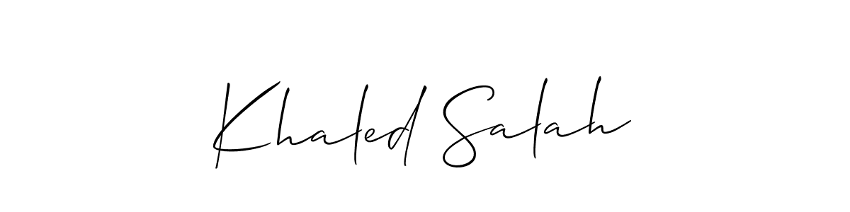 Best and Professional Signature Style for Khaled Salah. Allison_Script Best Signature Style Collection. Khaled Salah signature style 2 images and pictures png