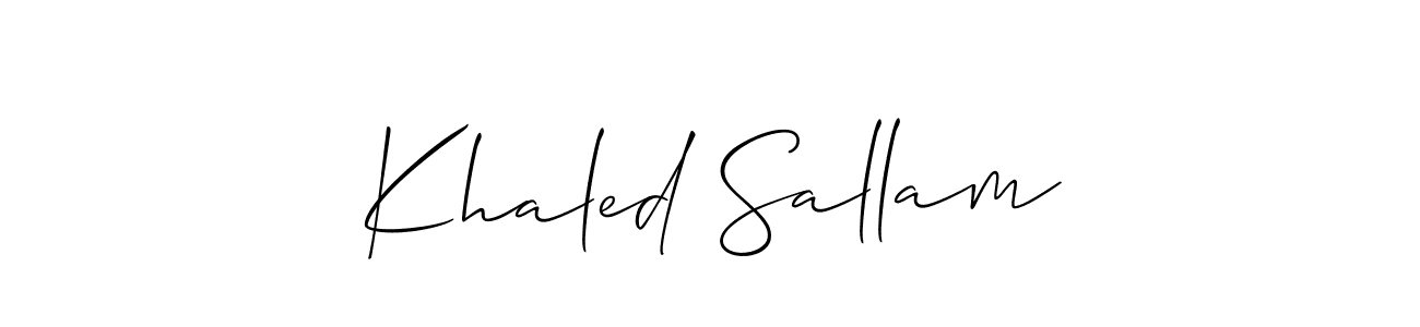 The best way (Allison_Script) to make a short signature is to pick only two or three words in your name. The name Khaled Sallam include a total of six letters. For converting this name. Khaled Sallam signature style 2 images and pictures png