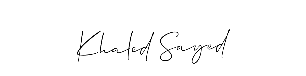 if you are searching for the best signature style for your name Khaled Sayed. so please give up your signature search. here we have designed multiple signature styles  using Allison_Script. Khaled Sayed signature style 2 images and pictures png