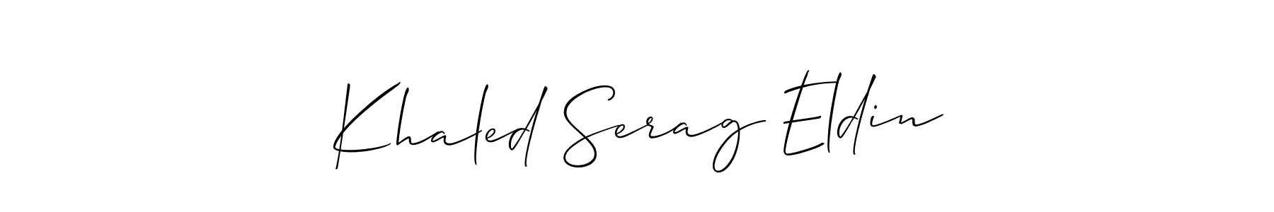 You can use this online signature creator to create a handwritten signature for the name Khaled Serag Eldin. This is the best online autograph maker. Khaled Serag Eldin signature style 2 images and pictures png