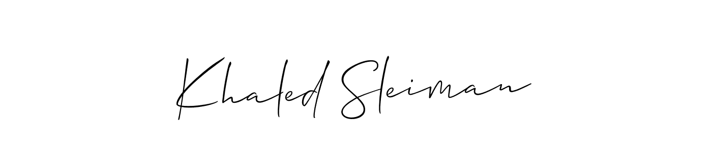 Create a beautiful signature design for name Khaled Sleiman. With this signature (Allison_Script) fonts, you can make a handwritten signature for free. Khaled Sleiman signature style 2 images and pictures png