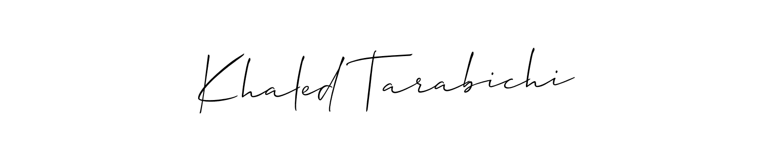 You should practise on your own different ways (Allison_Script) to write your name (Khaled Tarabichi) in signature. don't let someone else do it for you. Khaled Tarabichi signature style 2 images and pictures png