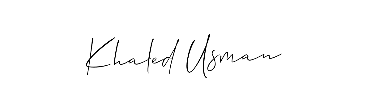 Also we have Khaled Usman name is the best signature style. Create professional handwritten signature collection using Allison_Script autograph style. Khaled Usman signature style 2 images and pictures png