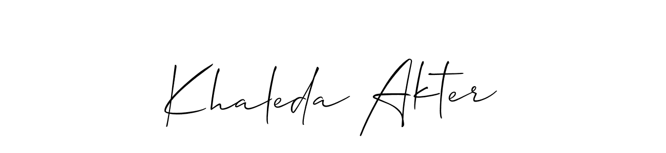 How to make Khaleda Akter signature? Allison_Script is a professional autograph style. Create handwritten signature for Khaleda Akter name. Khaleda Akter signature style 2 images and pictures png