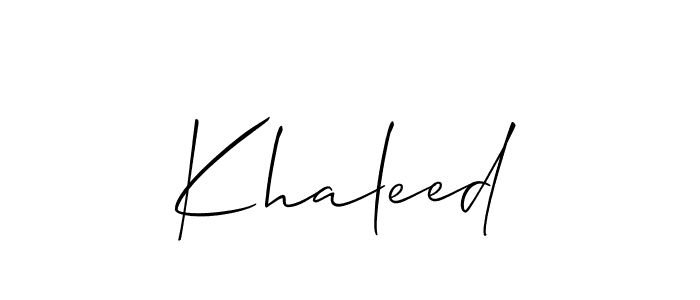 How to make Khaleed signature? Allison_Script is a professional autograph style. Create handwritten signature for Khaleed name. Khaleed signature style 2 images and pictures png