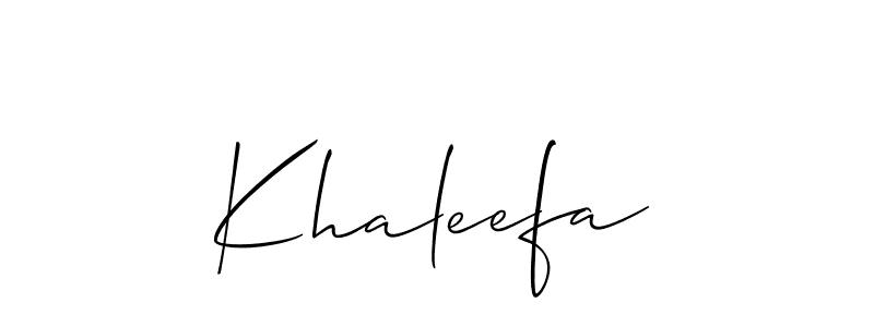 Similarly Allison_Script is the best handwritten signature design. Signature creator online .You can use it as an online autograph creator for name Khaleefa. Khaleefa signature style 2 images and pictures png