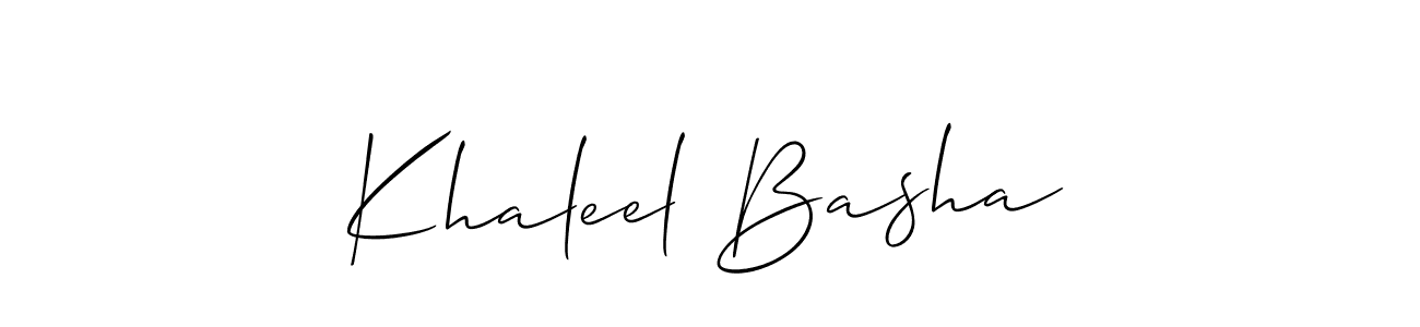 You should practise on your own different ways (Allison_Script) to write your name (Khaleel Basha) in signature. don't let someone else do it for you. Khaleel Basha signature style 2 images and pictures png