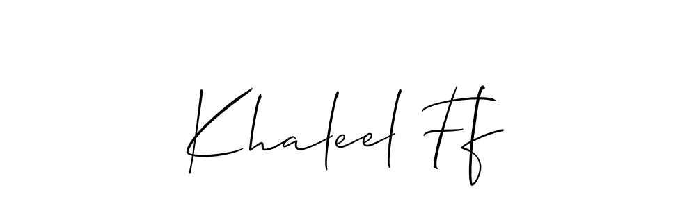 The best way (Allison_Script) to make a short signature is to pick only two or three words in your name. The name Khaleel Ff include a total of six letters. For converting this name. Khaleel Ff signature style 2 images and pictures png