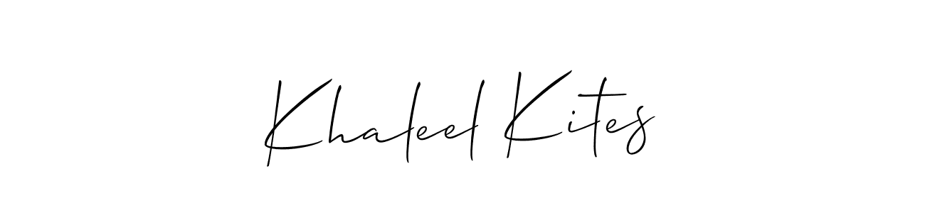 How to Draw Khaleel Kites signature style? Allison_Script is a latest design signature styles for name Khaleel Kites. Khaleel Kites signature style 2 images and pictures png