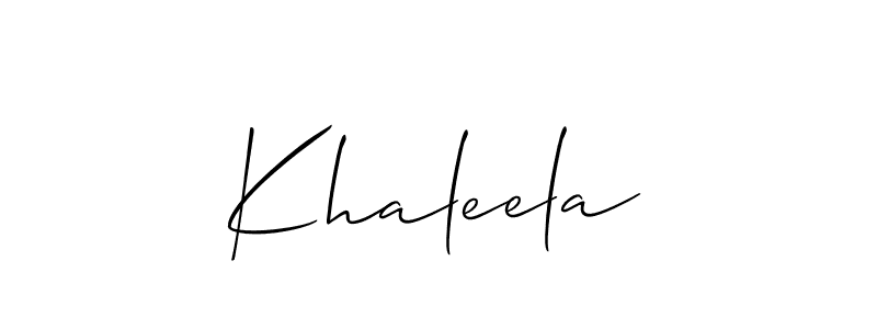 You should practise on your own different ways (Allison_Script) to write your name (Khaleela) in signature. don't let someone else do it for you. Khaleela signature style 2 images and pictures png