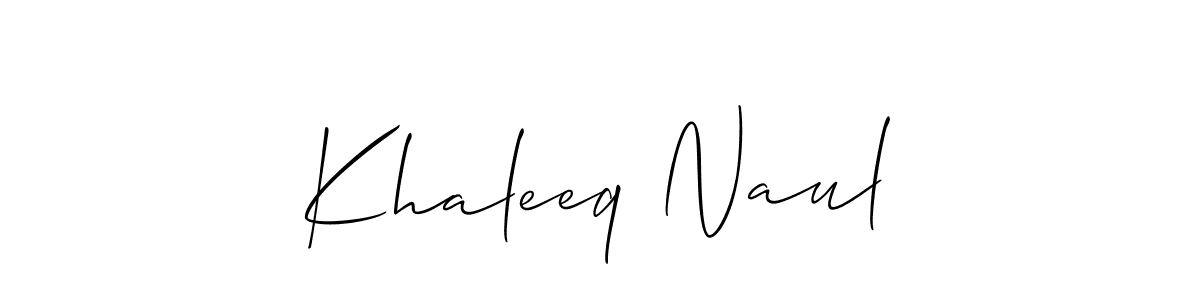 Best and Professional Signature Style for Khaleeq Naul. Allison_Script Best Signature Style Collection. Khaleeq Naul signature style 2 images and pictures png