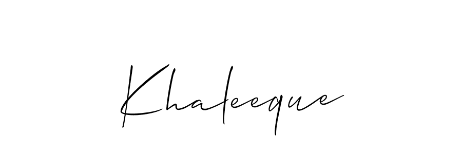 Also You can easily find your signature by using the search form. We will create Khaleeque name handwritten signature images for you free of cost using Allison_Script sign style. Khaleeque signature style 2 images and pictures png
