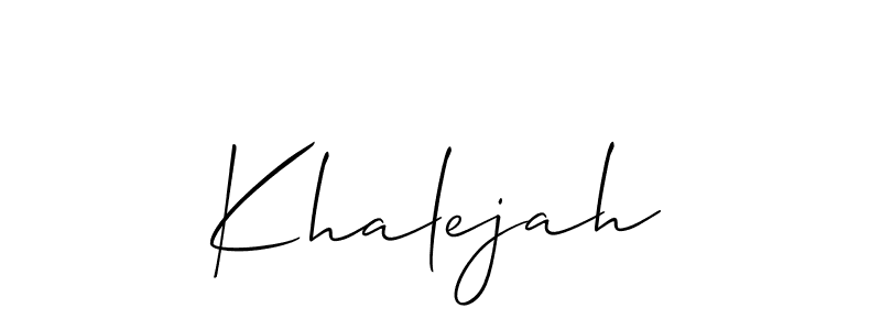 How to make Khalejah signature? Allison_Script is a professional autograph style. Create handwritten signature for Khalejah name. Khalejah signature style 2 images and pictures png