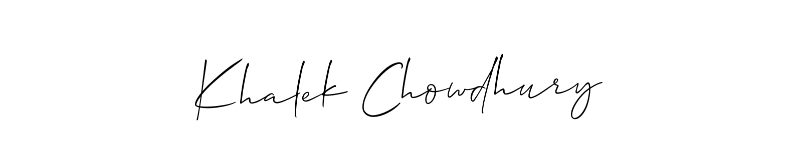 How to make Khalek Chowdhury name signature. Use Allison_Script style for creating short signs online. This is the latest handwritten sign. Khalek Chowdhury signature style 2 images and pictures png