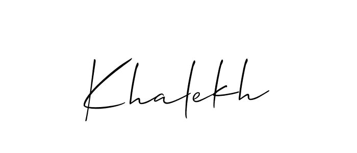 How to make Khalekh name signature. Use Allison_Script style for creating short signs online. This is the latest handwritten sign. Khalekh signature style 2 images and pictures png