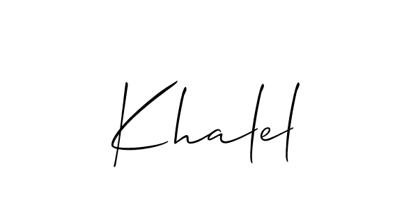 Allison_Script is a professional signature style that is perfect for those who want to add a touch of class to their signature. It is also a great choice for those who want to make their signature more unique. Get Khalel name to fancy signature for free. Khalel signature style 2 images and pictures png