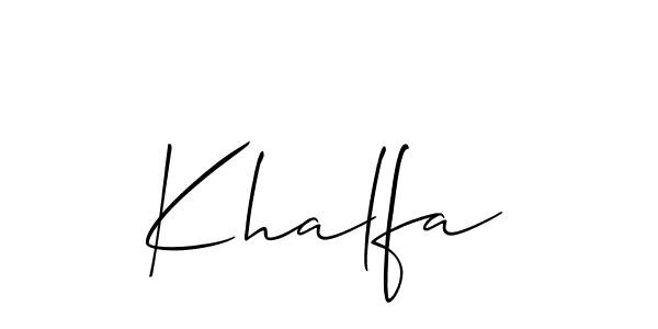 The best way (Allison_Script) to make a short signature is to pick only two or three words in your name. The name Khalfa include a total of six letters. For converting this name. Khalfa signature style 2 images and pictures png