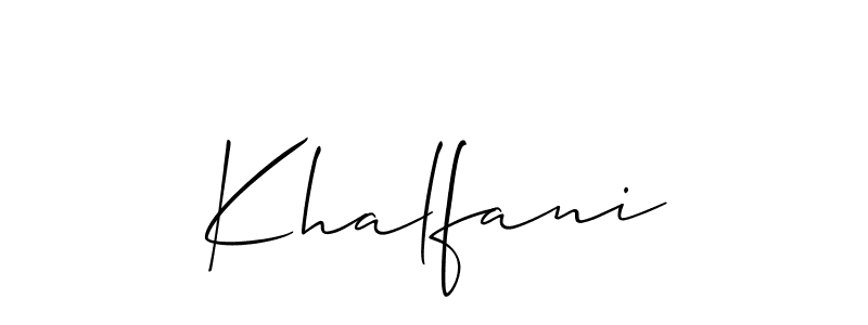 It looks lik you need a new signature style for name Khalfani. Design unique handwritten (Allison_Script) signature with our free signature maker in just a few clicks. Khalfani signature style 2 images and pictures png
