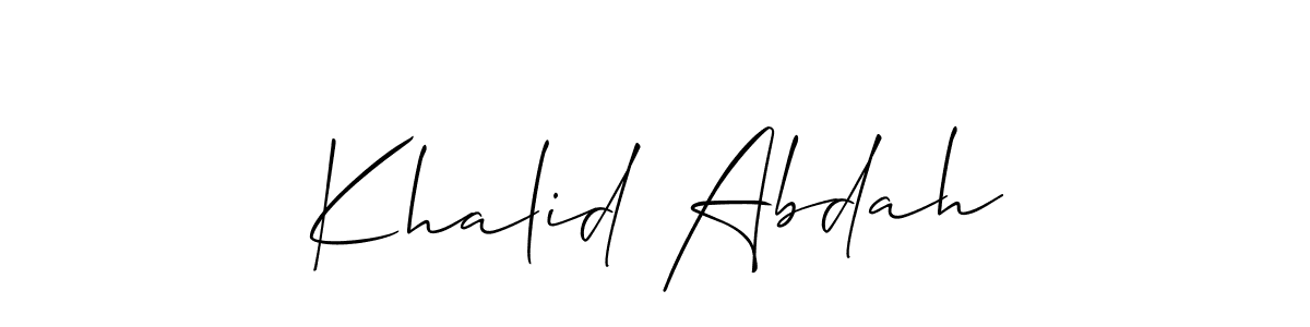 Also we have Khalid Abdah name is the best signature style. Create professional handwritten signature collection using Allison_Script autograph style. Khalid Abdah signature style 2 images and pictures png
