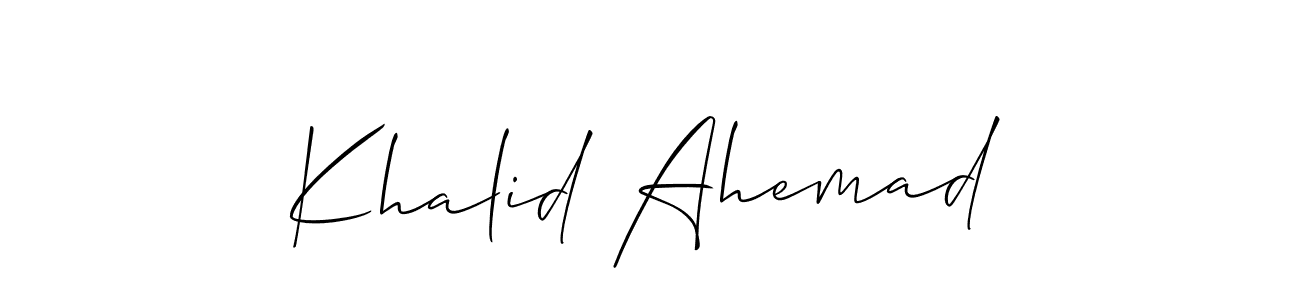 Also we have Khalid Ahemad name is the best signature style. Create professional handwritten signature collection using Allison_Script autograph style. Khalid Ahemad signature style 2 images and pictures png